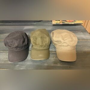 MG Wholesale Enzyme Washed Cotton Army Cadet Castro hats set of 3